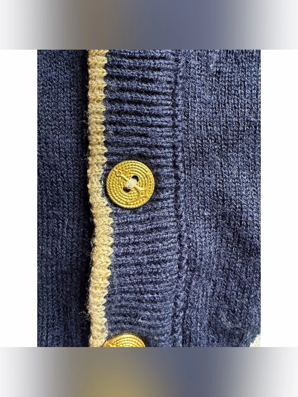 Vintage 4T Toddler Boy Knit V-Neck Vest Blue Coastal Nautical Lighthouse